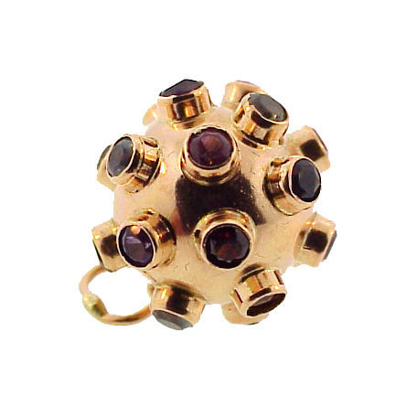 H Stern-Syle 18K Gold Multi-Stone Sputnik Pendant/Charm