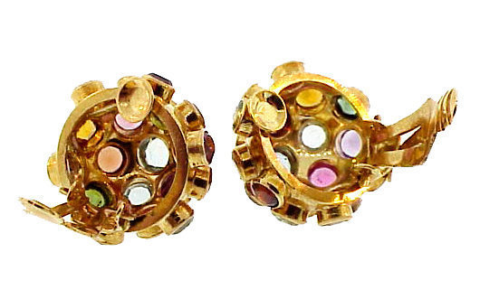 H Stern-Syle 18K Gold Multi-Stone Sputnik Earrings