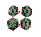 Signed French Art Deco Enameled Silver Cufflinks