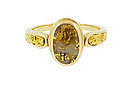 Vintage 14K Gold & Gold Quartz Ring