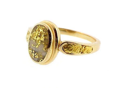 Vintage 14K Gold &amp; Gold Quartz Ring