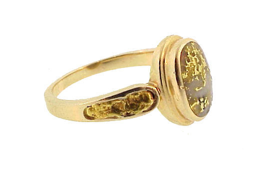 Vintage 14K Gold &amp; Gold Quartz Ring