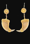 Victorian Raj 18K Gold & Tiger’s Claw Earrings