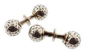 Hermes Sterling Silver Sphere H/E/R/M/E/S Cufflinks