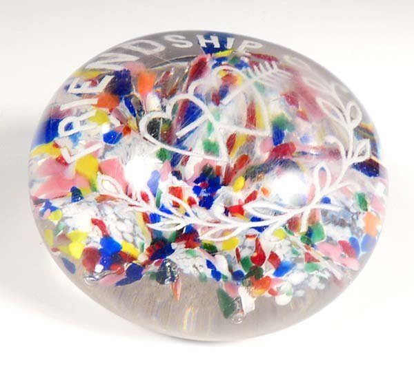 Vintage American Glass Frit Paperweight