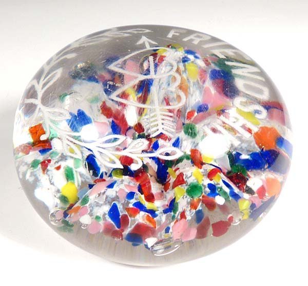 Vintage American Glass Frit Paperweight