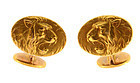 Krementz Art Nouveau 14K Gold Lion Cufflinks