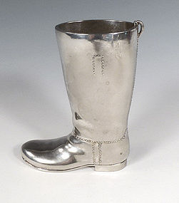 Art Deco Silver Plate Riding Boot Figural Jigger