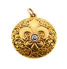 Victorian 18K Gold & Diamond Fleur-de-Lis Locket