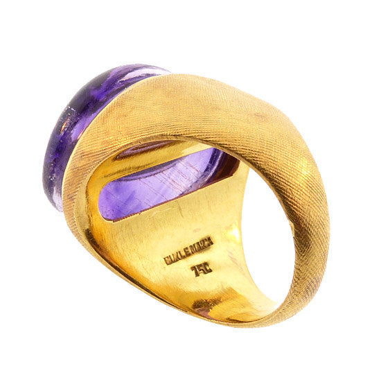 Burle Marx Modernist 18K Gold &amp; Amethyst Ring