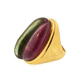 Burle Marx 18K Gold Watermelon Tourmaline Ring