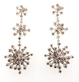 H Stern 18K Gold Cognac Diamond Snowflake Earrings