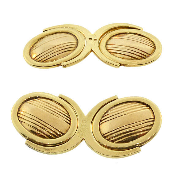 Art Deco 14K Gold Double Swivel Cufflinks