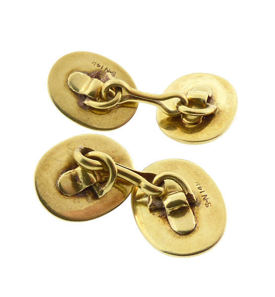Victorian 14K Gold &amp; Garnet Double-Sided Cufflinks