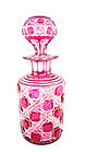 Baccarat Crystal Cranberry-Cut-To-Clear Perfume Bottle