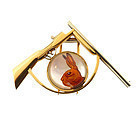 Hermes 18K Essex Crystal Rabbit Shotgun Hunting Brooch