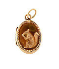 Victorian 14K Gold Squirrel Locket