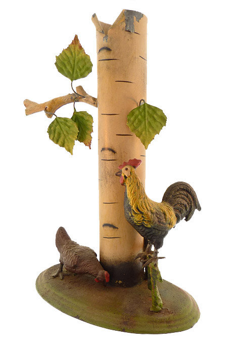 Continental Tole Rooster Spill Vase