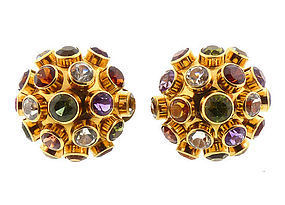 H Stern 18K Gold & Gemstone Sputnik Earrings