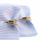 Retro 14K Gold & Emerald Chain Cufflinks