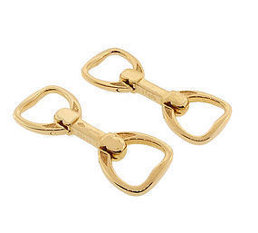 Hermes 18K Yellow Gold Stirrup Cufflinks