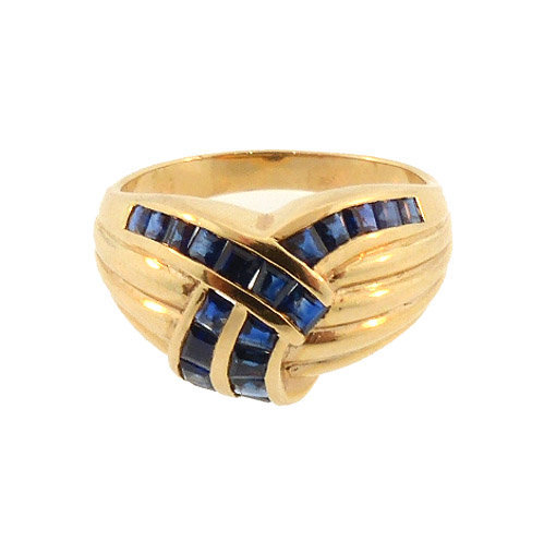 14K Gold &amp; Sapphire Knot Ring