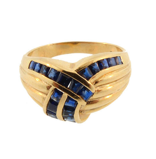 14K Gold &amp; Sapphire Knot Ring