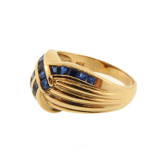 14K Gold &amp; Sapphire Knot Ring