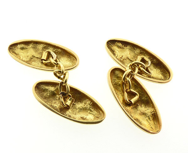 Art Nouveau 20K Gold Floral Double-Faced Cufflinks