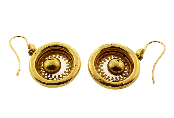 Victorian 18K Gold &amp; Green Tourmaline Earrings