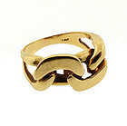 Modernist 14K Yellow Gold Chain Link Ring