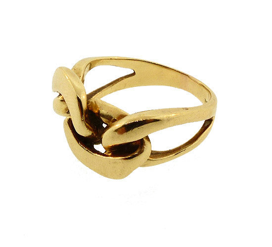 Modernist 14K Yellow Gold Chain Link Ring