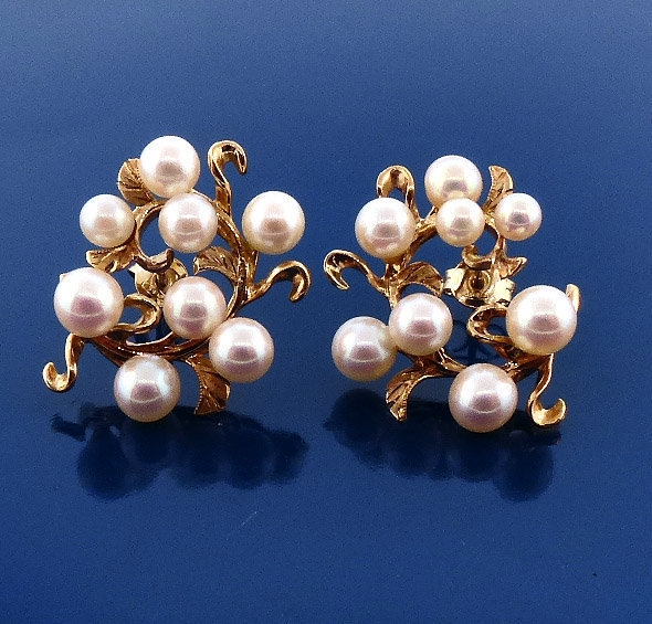 Vintage 14K Gold & Pearl Earrings