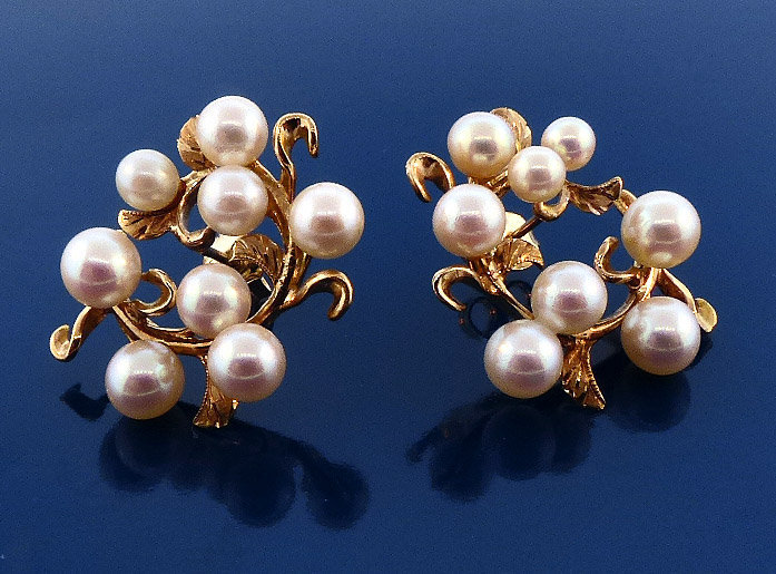 Vintage 14K Gold &amp; Pearl Earrings