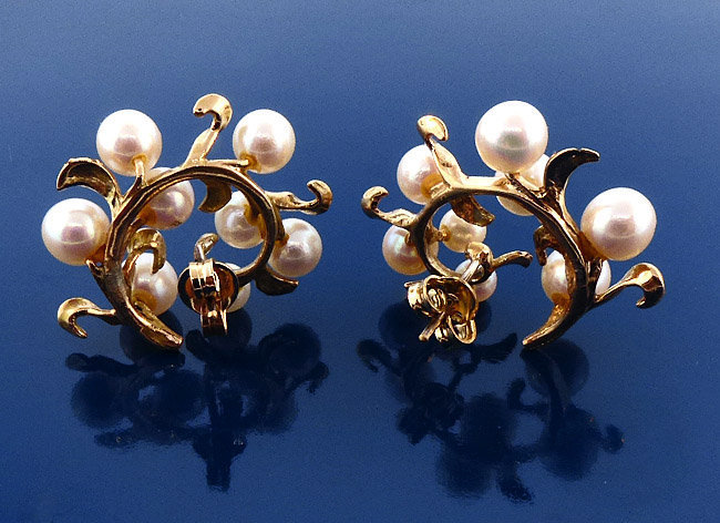 Vintage 14K Gold &amp; Pearl Earrings