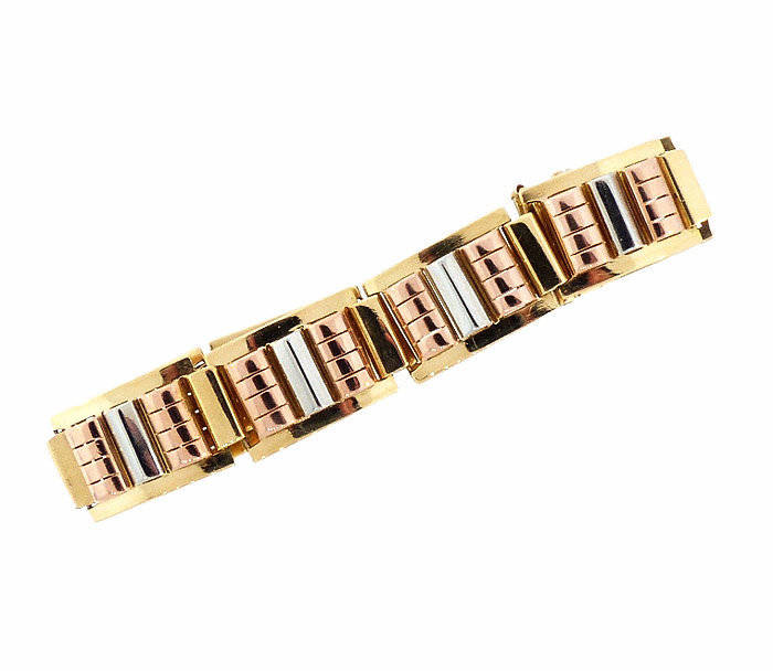 French Retro 18K Multicolored Gold Bracelet