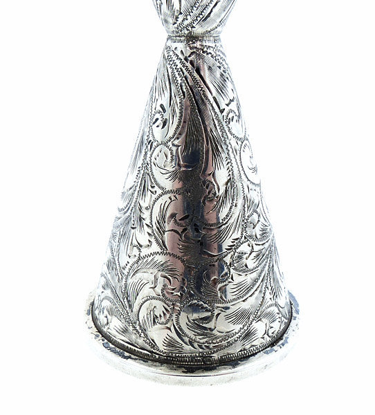 Sterling Silver Paisley-Engraved Double Jigger