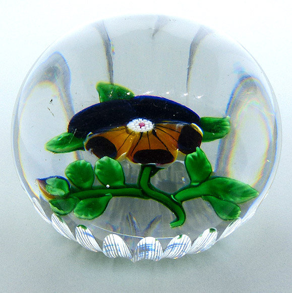 Antique Baccarat Pansy Glass Paperweight