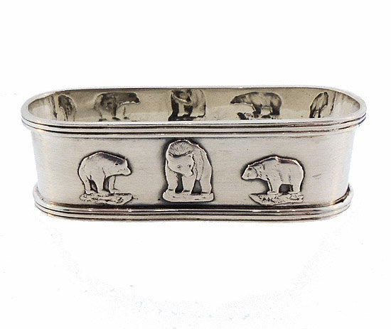 Sterling Silver Three Bears Child's Napkin Ring