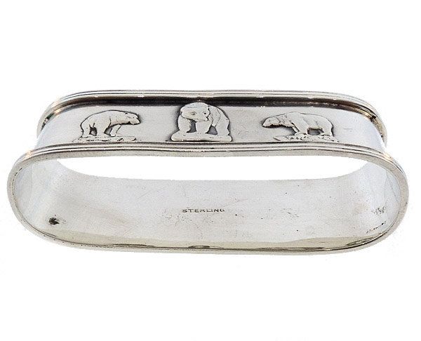 Sterling Silver Three Bears Child's Napkin Ring