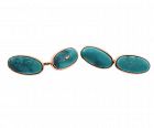 Edwardian 14K Gold & Turquoise Cufflinks