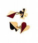 Art Deco Ravinet d Enfert 18K Gold & Enamel Card Suite Cufflinks