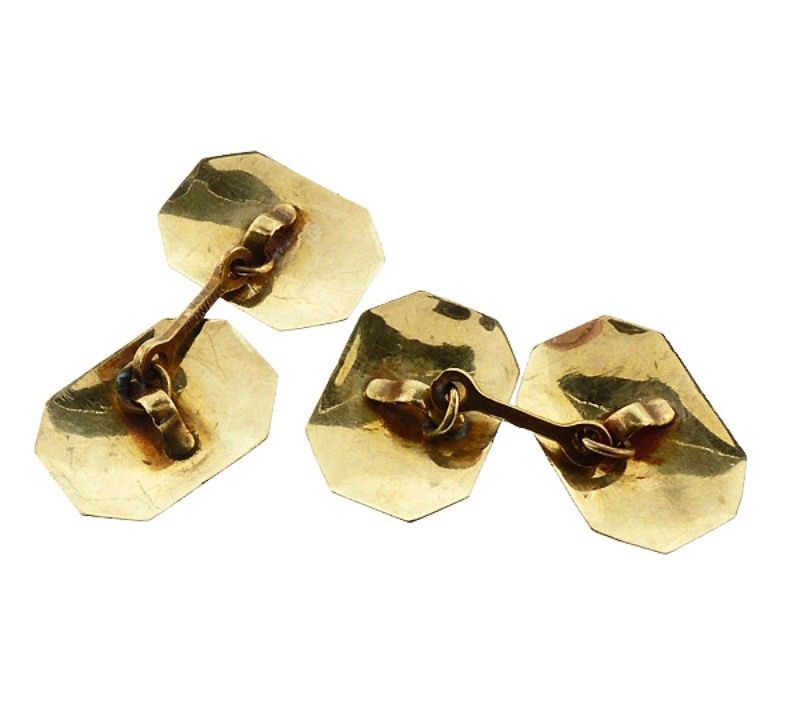 Edwardian Platinum &amp; 14K Gold Double-Sided Cufflinks