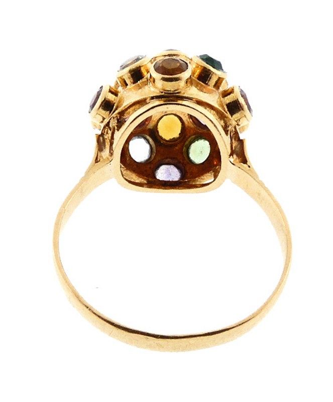 H Stern 18K Gold Multi-Gemstone Sputnik Ring