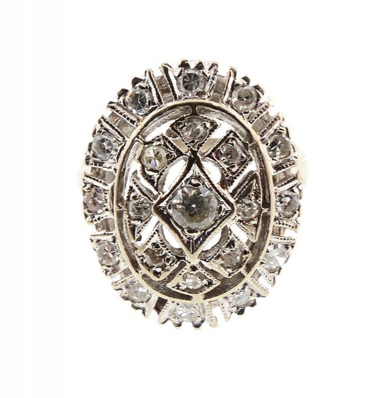 Edwardian 14K White Gold &amp; Diamond Ring