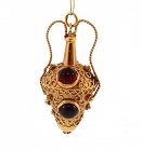 Venetian Etruscan 18K Gold, Citrine & Garnet Amphora-Form Fob Charm
