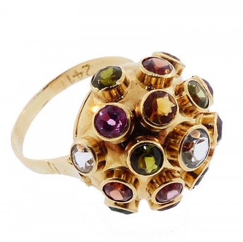 H Stern 18K Gold Multi-Gemstone Sputnik Ring