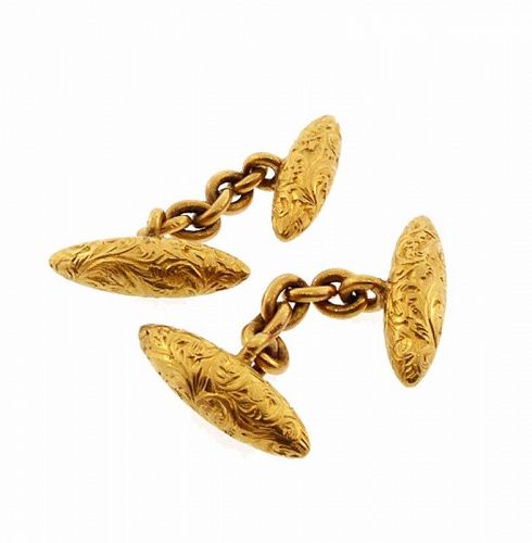 Victorian 18K Gold Double-Torpedo Cufflinks