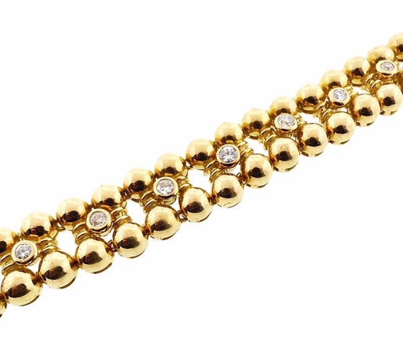 French Retro 18K Gold &amp; Diamond Necklace