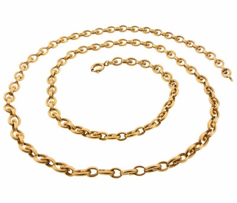 French 18K Gold Renaissance Revival Chain Necklace